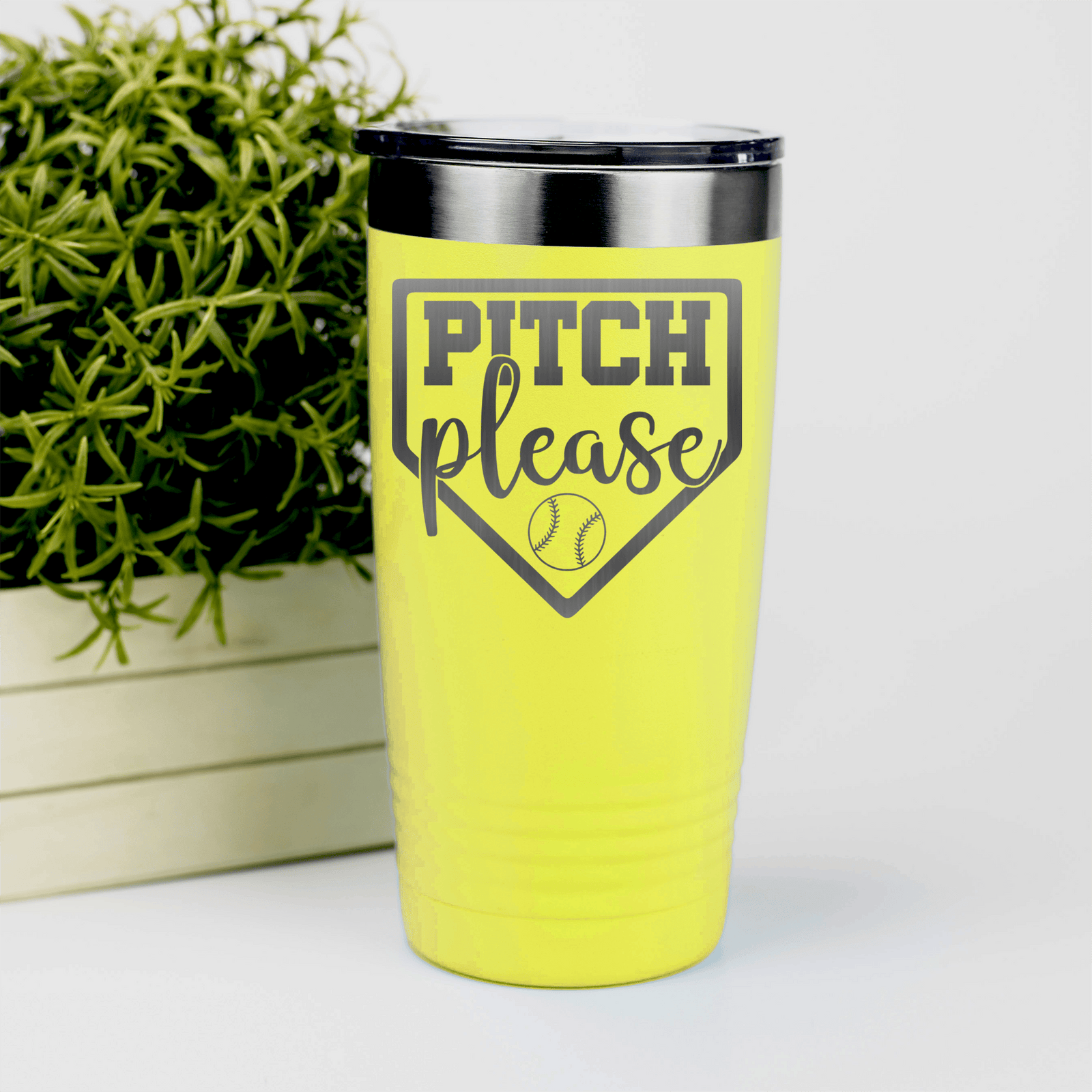 Yellow baseball tumbler Sass From The Mound