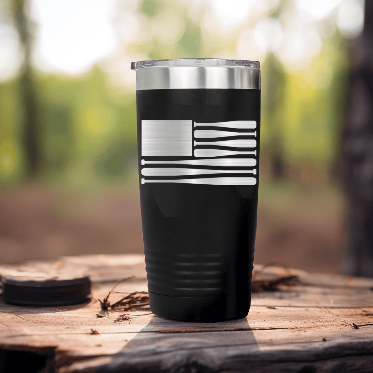 Black baseball tumbler Star Spangled Bats