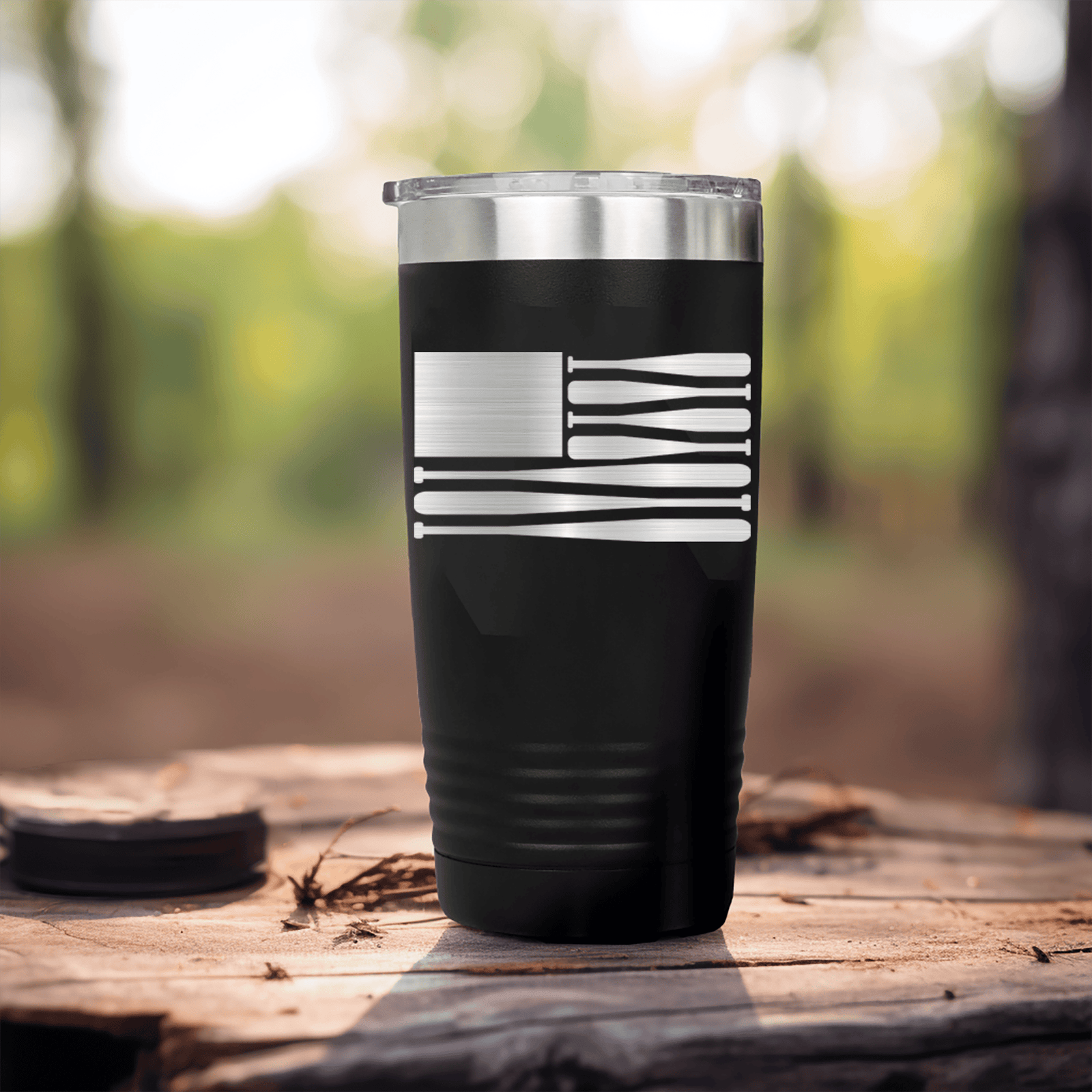 Black baseball tumbler Star Spangled Bats