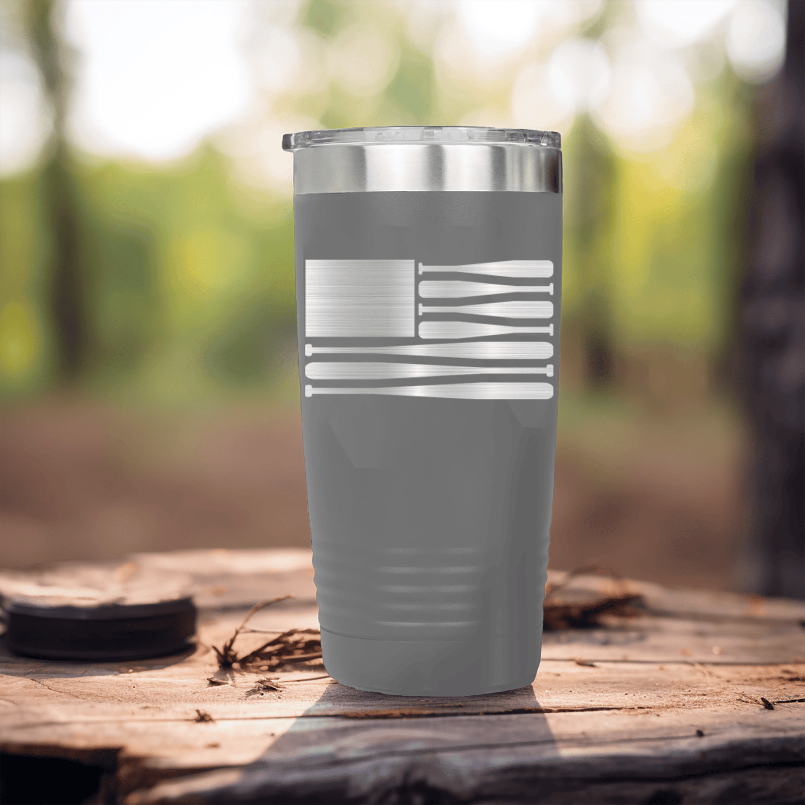 Grey baseball tumbler Star Spangled Bats