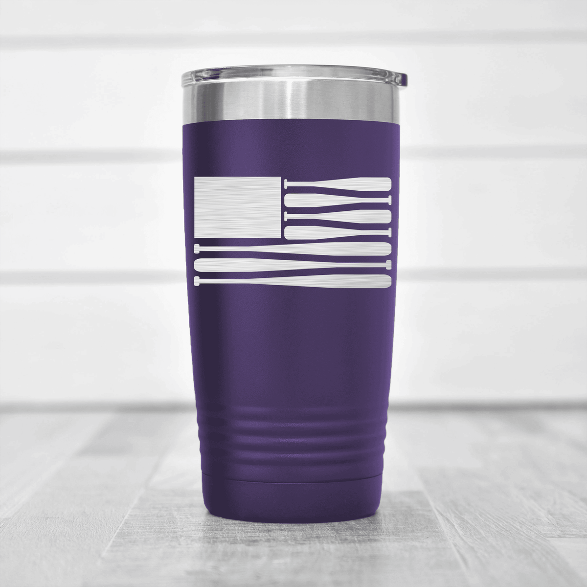Purple baseball tumbler Star Spangled Bats