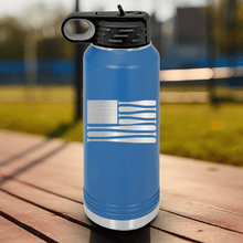 Load image into Gallery viewer, Blue Baseball Water Bottle With Star Spangled Bats Design
