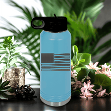 Load image into Gallery viewer, Light Blue Baseball Water Bottle With Star Spangled Bats Design
