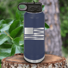 Load image into Gallery viewer, Navy Baseball Water Bottle With Star Spangled Bats Design
