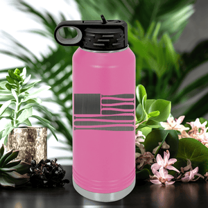 Pink Baseball Water Bottle With Star Spangled Bats Design