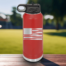 Load image into Gallery viewer, Red Baseball Water Bottle With Star Spangled Bats Design

