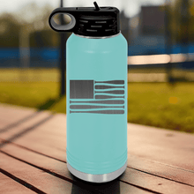 Load image into Gallery viewer, Teal Baseball Water Bottle With Star Spangled Bats Design

