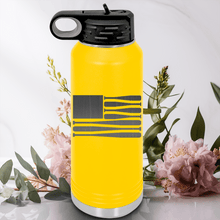 Load image into Gallery viewer, Yellow Baseball Water Bottle With Star Spangled Bats Design
