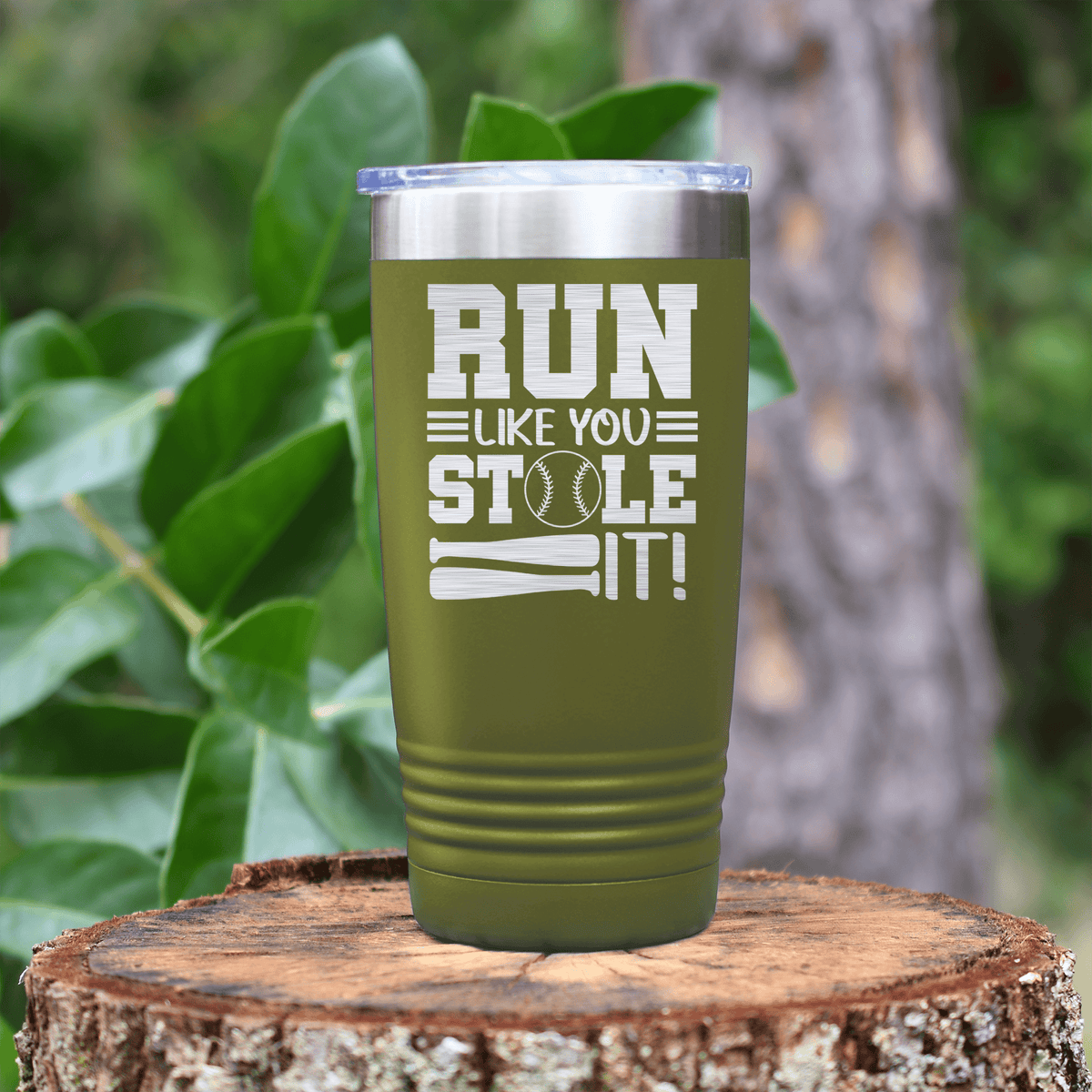 Military Green baseball tumbler Swift Baserunner