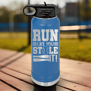Blue Baseball Water Bottle With Swift Baserunner Design