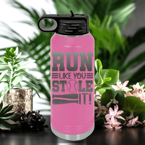 Pink Baseball Water Bottle With Swift Baserunner Design