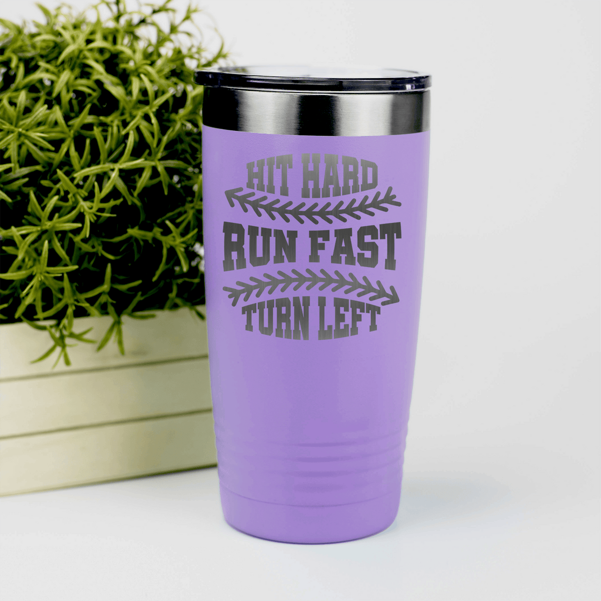 Light Purple baseball tumbler Swing For The Fences