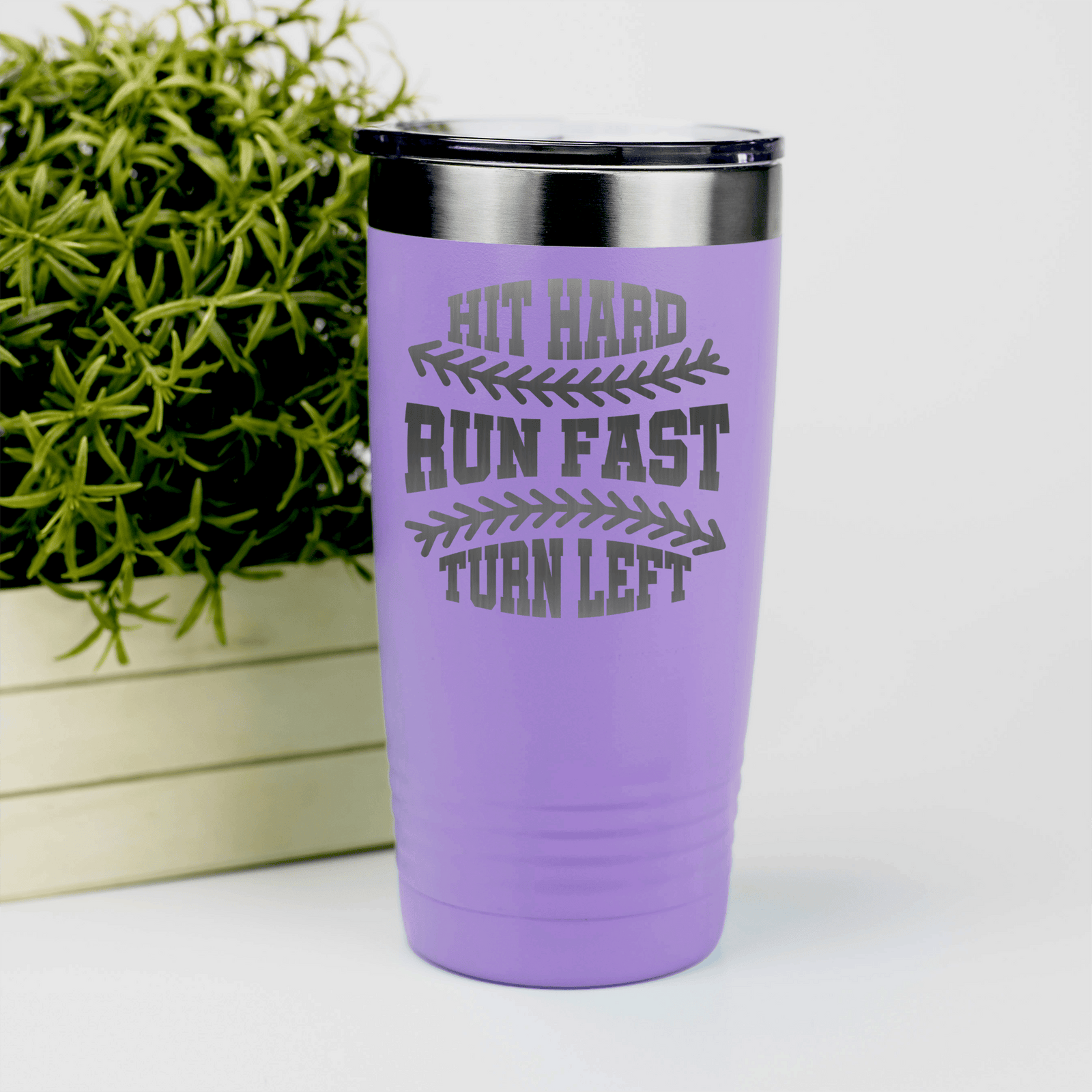 Light Purple baseball tumbler Swing For The Fences
