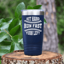 Load image into Gallery viewer, Navy baseball tumbler Swing For The Fences
