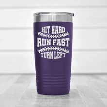 Load image into Gallery viewer, Purple baseball tumbler Swing For The Fences
