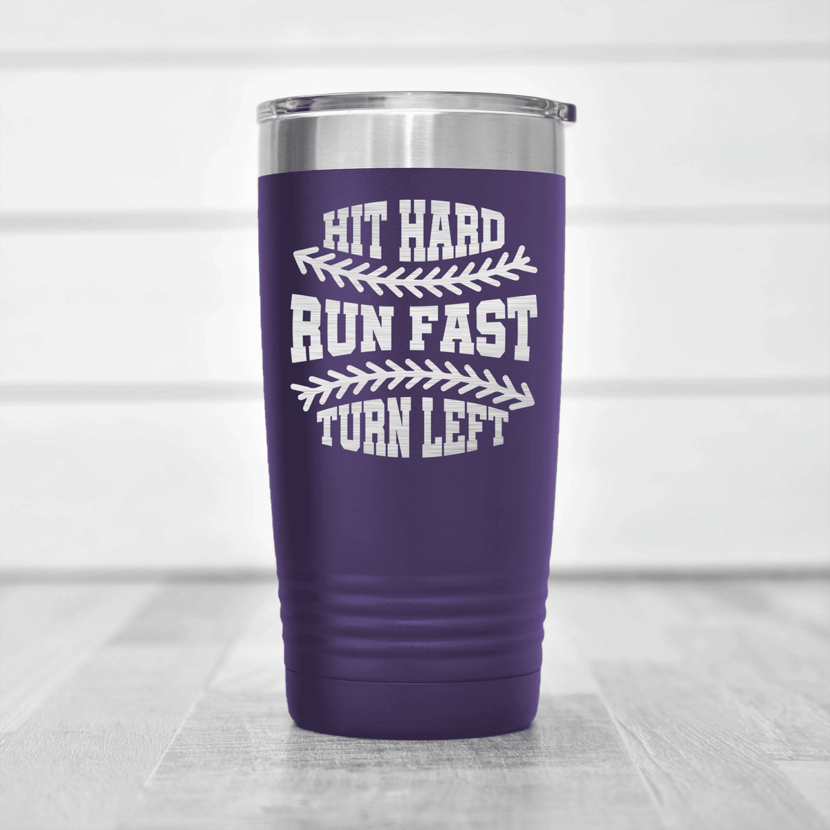 Purple baseball tumbler Swing For The Fences