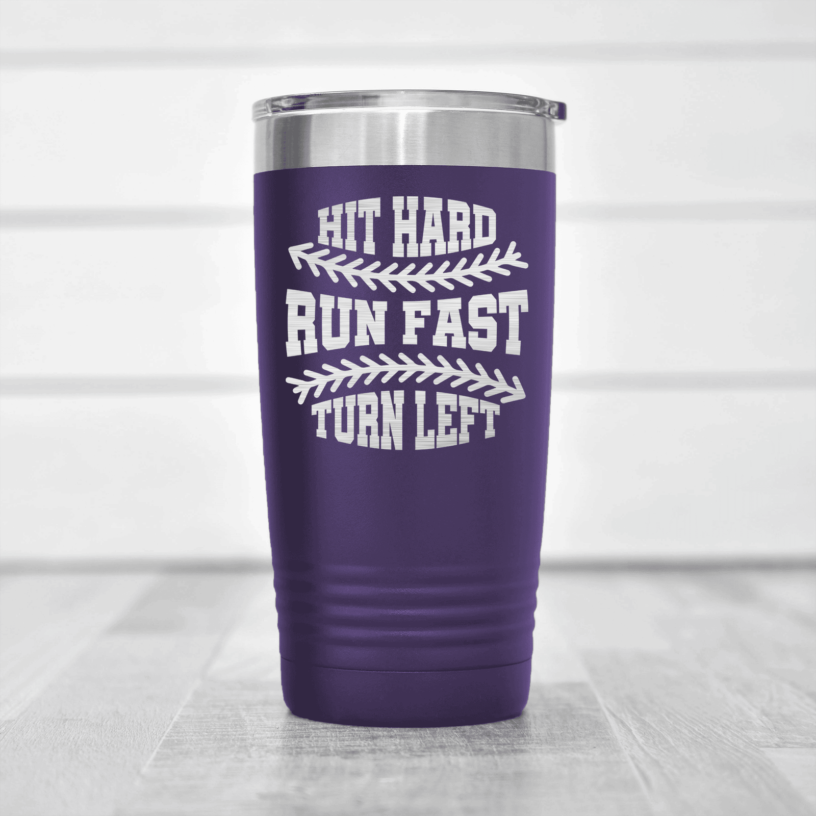 Purple baseball tumbler Swing For The Fences