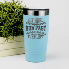 Load image into Gallery viewer, Teal baseball tumbler Swing For The Fences
