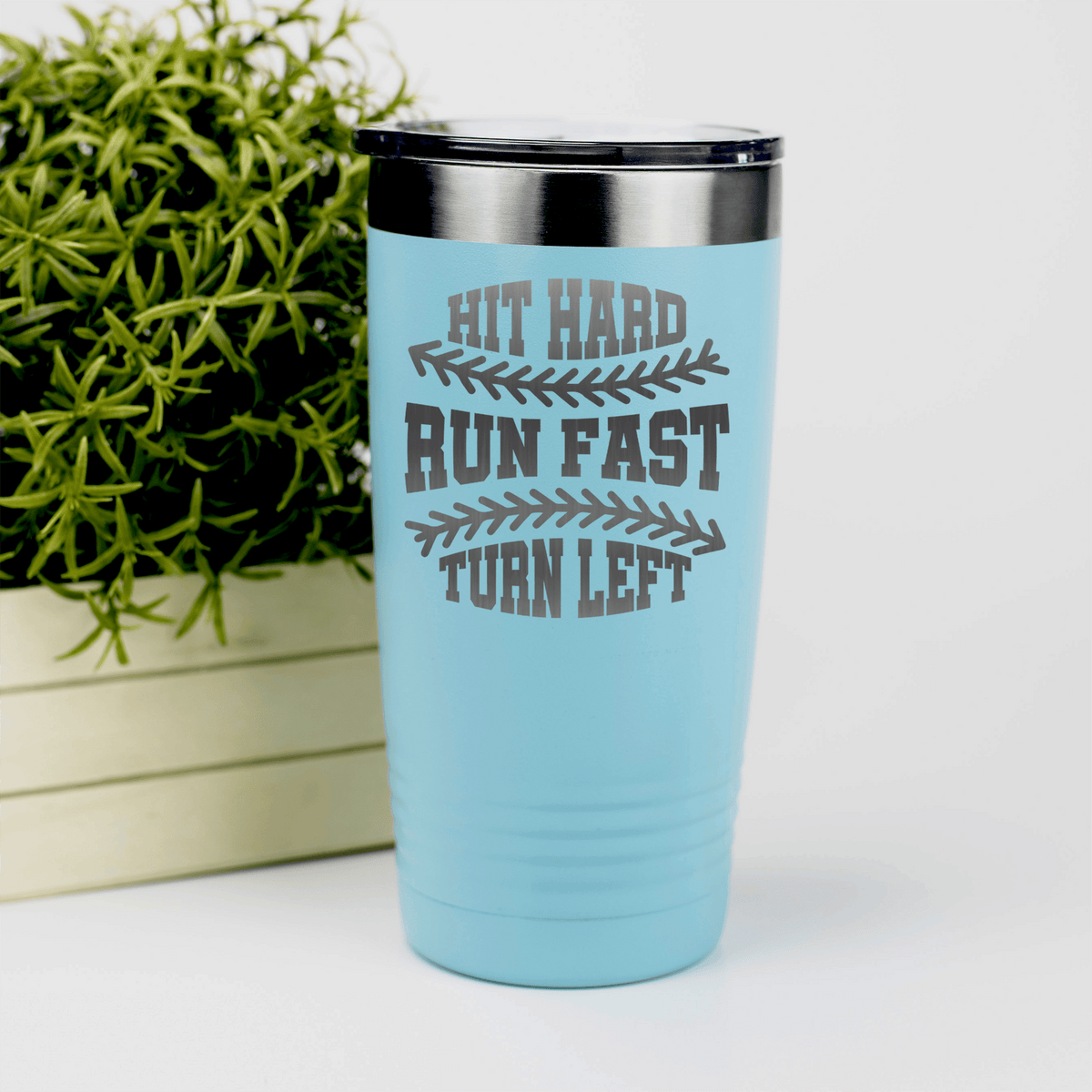 Teal baseball tumbler Swing For The Fences