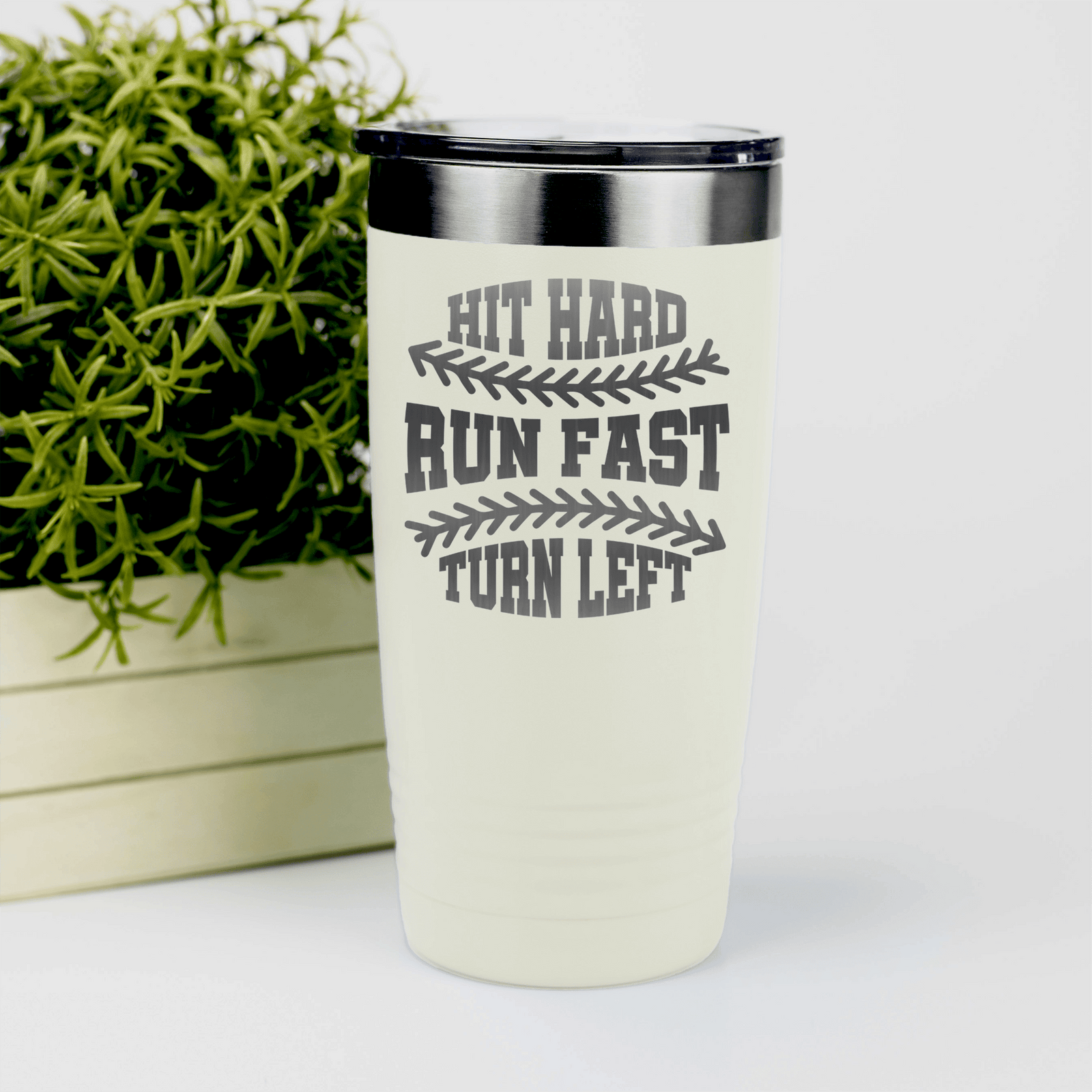 White baseball tumbler Swing For The Fences