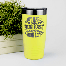 Load image into Gallery viewer, Yellow baseball tumbler Swing For The Fences
