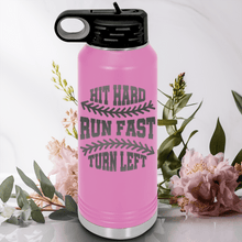 Load image into Gallery viewer, Light Purple Baseball Water Bottle With Swing For The Fences Design
