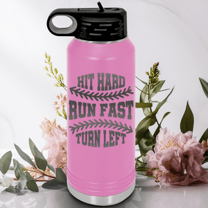 Light Purple Baseball Water Bottle With Swing For The Fences Design