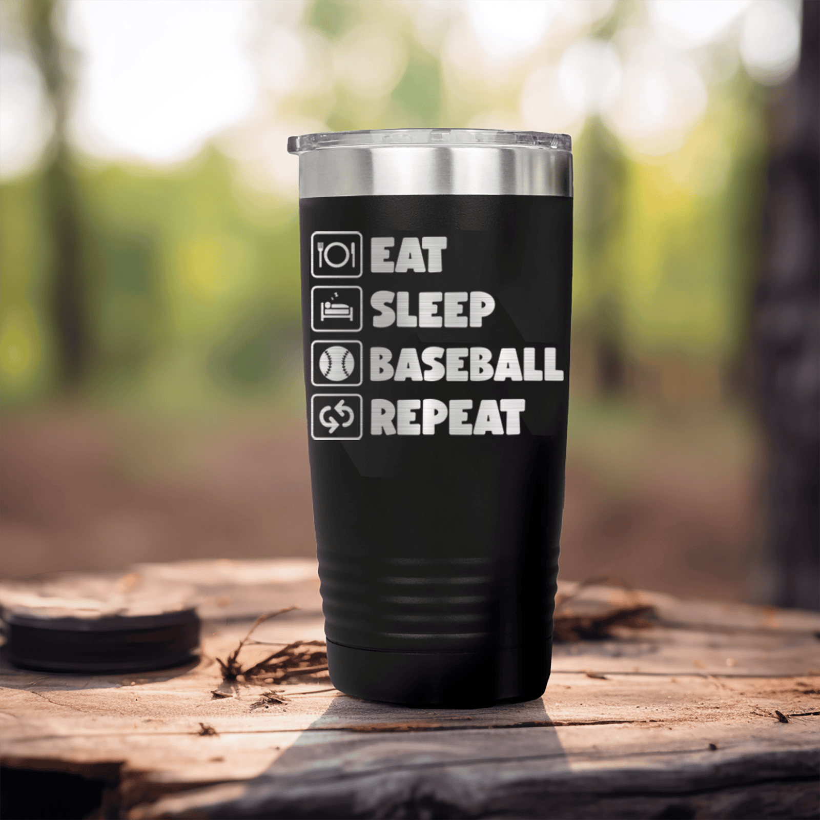 Black baseball tumbler The Baseball Routine