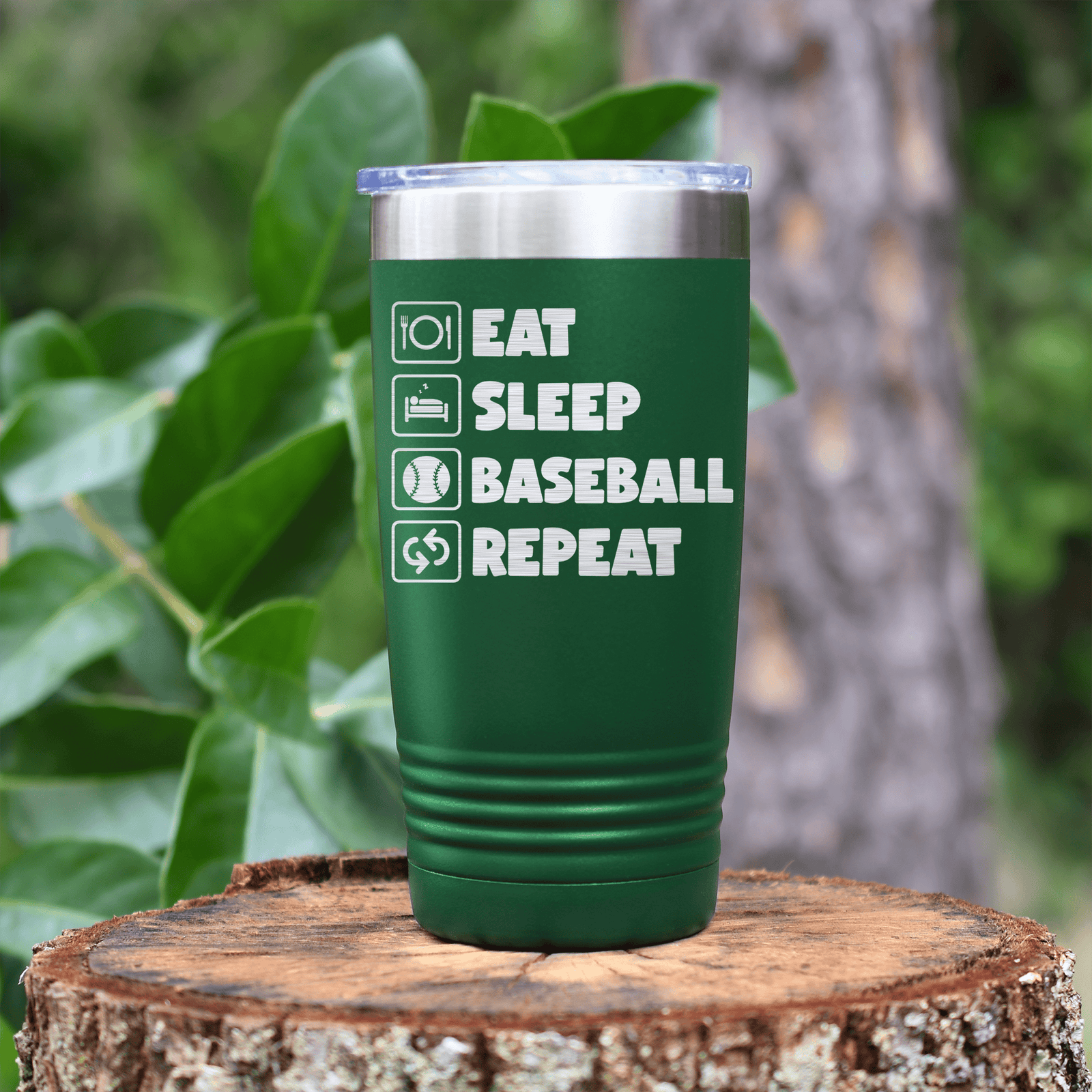 Green baseball tumbler The Baseball Routine