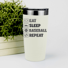 Load image into Gallery viewer, White baseball tumbler The Baseball Routine
