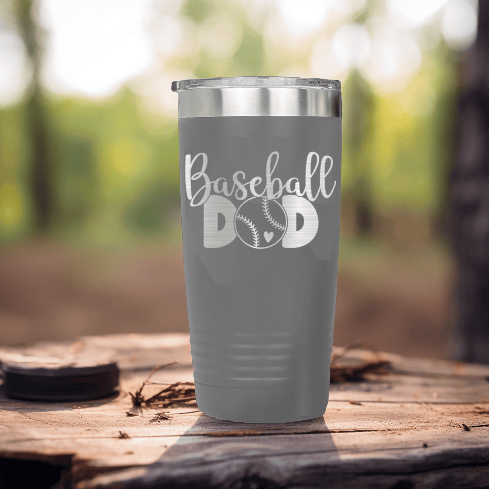Grey baseball tumbler Ultimate Baseball Father