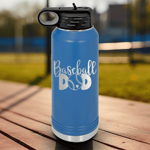 Blue Baseball Water Bottle With Ultimate Baseball Father Design