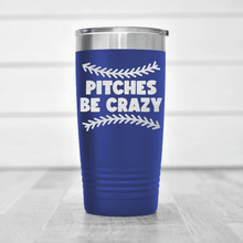 Load image into Gallery viewer, Blue baseball tumbler Unpredictable Pitches
