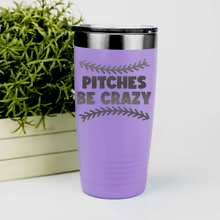 Load image into Gallery viewer, Light Purple baseball tumbler Unpredictable Pitches
