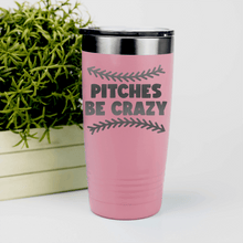 Load image into Gallery viewer, Salmon baseball tumbler Unpredictable Pitches
