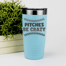 Load image into Gallery viewer, Teal baseball tumbler Unpredictable Pitches
