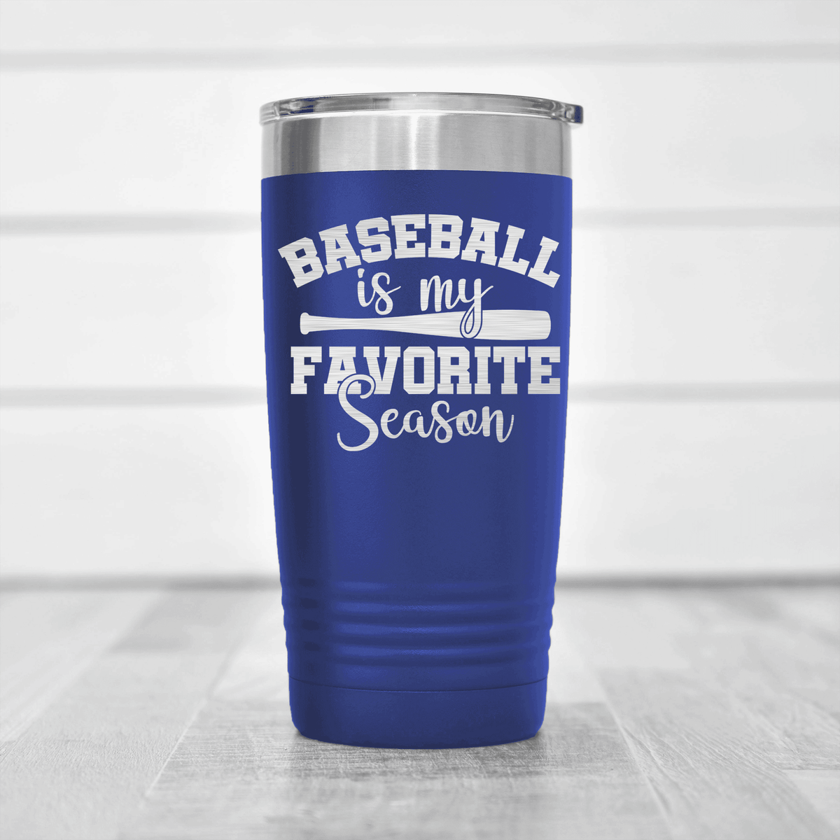 Blue baseball tumbler When Bats Swing Hearts Sing