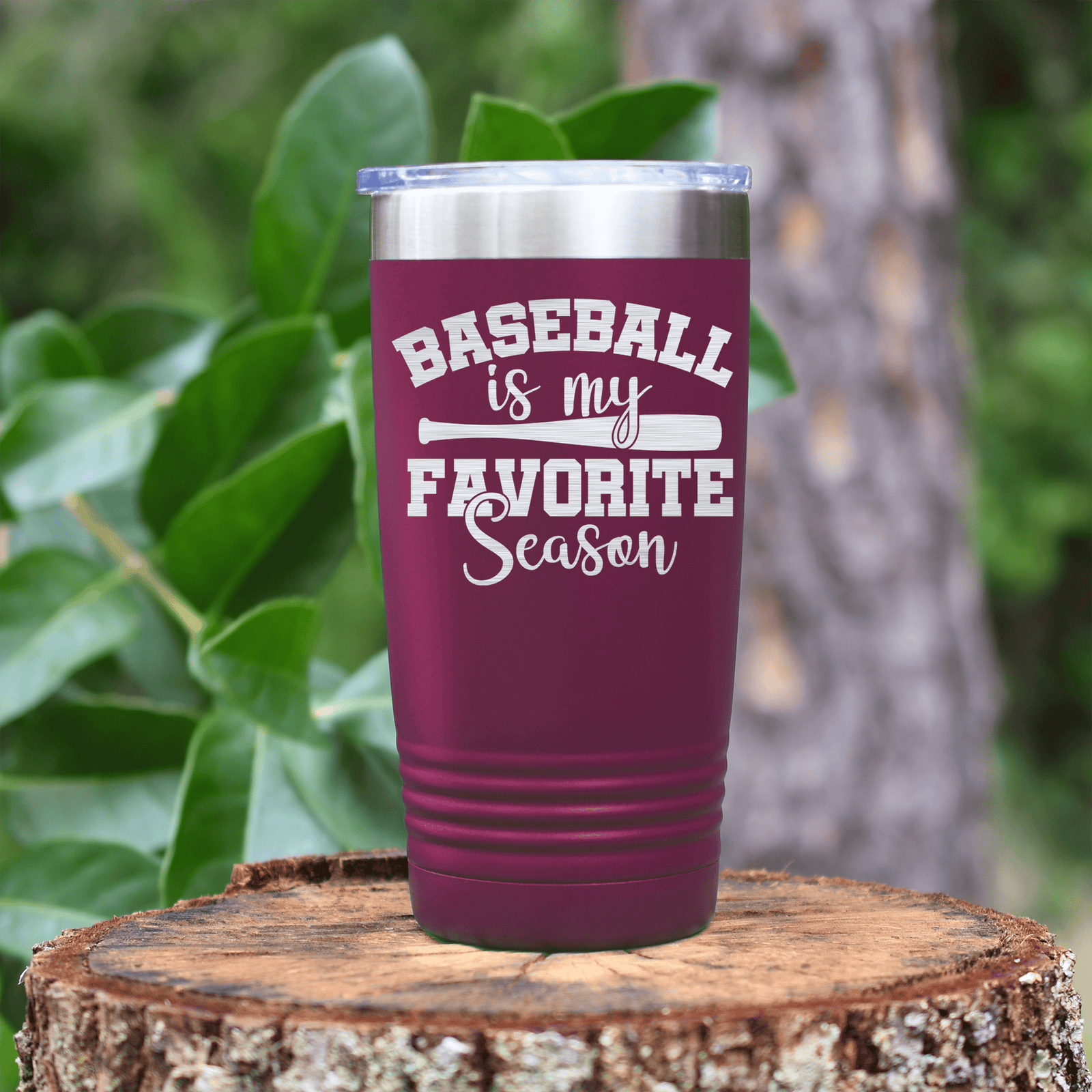 Maroon baseball tumbler When Bats Swing Hearts Sing