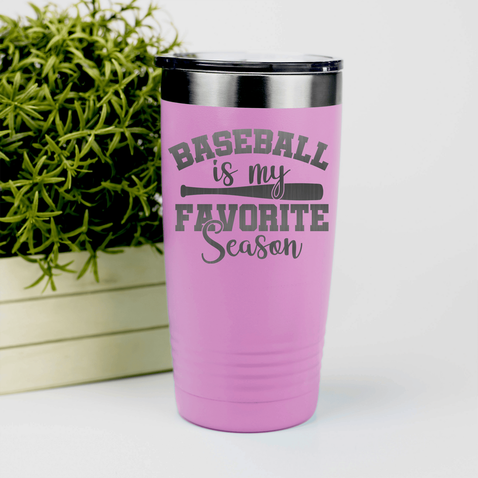 Pink baseball tumbler When Bats Swing Hearts Sing