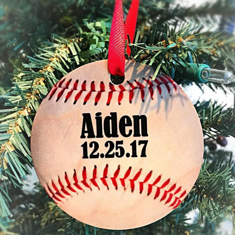 Personalized Baseball Christmas Ornament