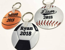 Load image into Gallery viewer, Personalized Baseball Keychain
