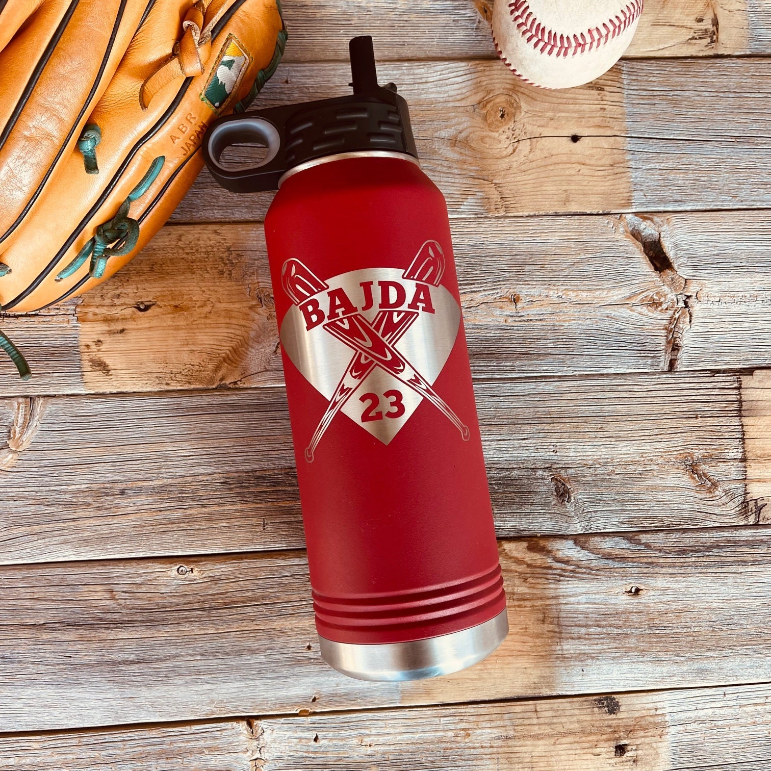 Engraved Baseball Stainless Steel Water Bottle, Choose Your Customizat –  Violet Victoria